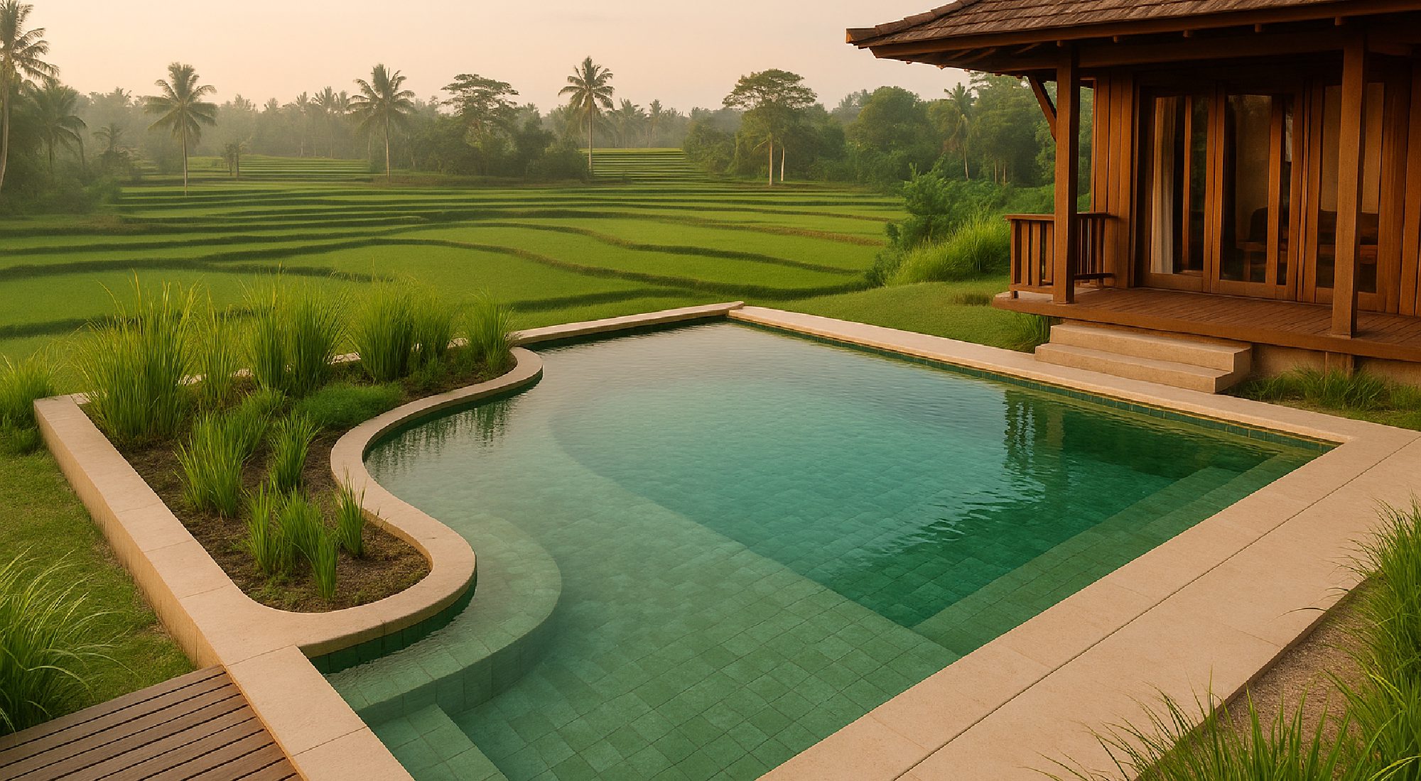 Rice Field Ripple — natural pool design concept
